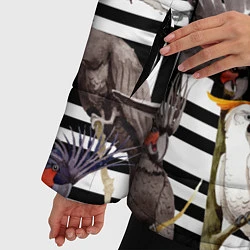 Куртка зимняя женская Попугаи Какаду, цвет: 3D-черный — фото 2
