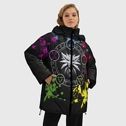 Куртка зимняя женская Ведьмак: Сила стихий, цвет: 3D-светло-серый — фото 2