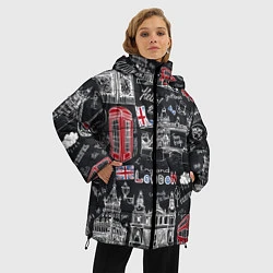 Куртка зимняя женская Привет Лондон, цвет: 3D-черный — фото 2