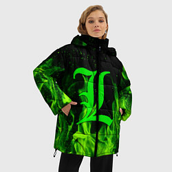 Куртка зимняя женская L letter flame, цвет: 3D-черный — фото 2