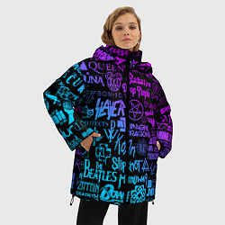 Куртка зимняя женская ЛОГОТИПЫ РОК ГРУПП, цвет: 3D-красный — фото 2