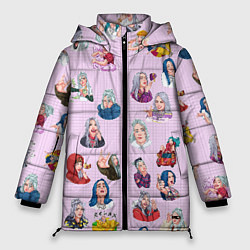 Куртка зимняя женская BILLIE EILISH: Stickers, цвет: 3D-черный