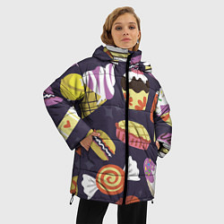 Куртка зимняя женская Сладости, цвет: 3D-светло-серый — фото 2