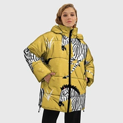 Куртка зимняя женская Зебра арт, цвет: 3D-красный — фото 2