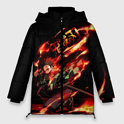 Куртка зимняя женская Demon Slayer, цвет: 3D-черный