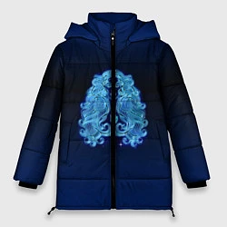 Куртка зимняя женская Знаки Зодиака Дева, цвет: 3D-черный