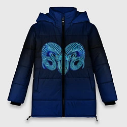Куртка зимняя женская Знаки Зодиака Овен, цвет: 3D-светло-серый