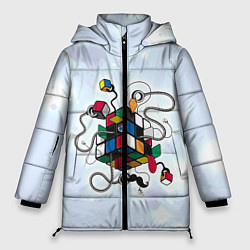 Куртка зимняя женская Кубик Рубика, цвет: 3D-черный