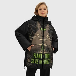 Куртка зимняя женская Plant a tree Save the forest, цвет: 3D-красный — фото 2