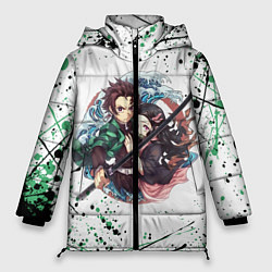 Куртка зимняя женская KIMETSU NO YAIBA, цвет: 3D-светло-серый