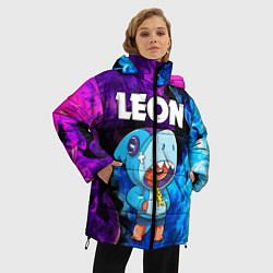 Куртка зимняя женская BRAWL STARS LEON SHARK, цвет: 3D-красный — фото 2