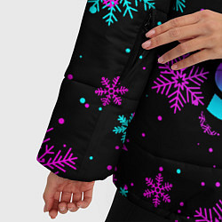 Куртка зимняя женская BRAWL STARS LEON НОВОГОДНИЙ, цвет: 3D-черный — фото 2