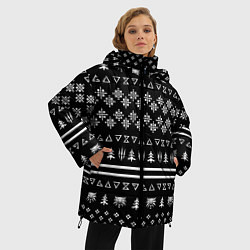 Куртка зимняя женская ВЕДЬМАК НОВОГОДНИЙ, цвет: 3D-черный — фото 2