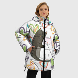 Куртка зимняя женская Сладкая парочка, цвет: 3D-черный — фото 2