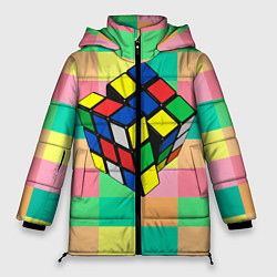 Куртка зимняя женская Кубик Рубика, цвет: 3D-красный