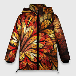 Куртка зимняя женская ФРАКТАЛЬНЫЙ УЗОР, цвет: 3D-черный