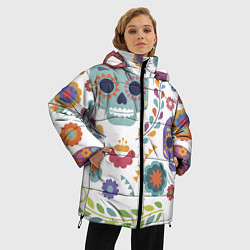 Куртка зимняя женская Мексиканские мотивы, цвет: 3D-светло-серый — фото 2