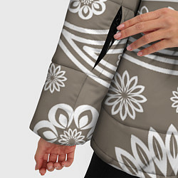 Куртка зимняя женская Цветочная роспись, цвет: 3D-черный — фото 2