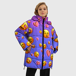 Куртка зимняя женская Очень много эмодзи, цвет: 3D-красный — фото 2