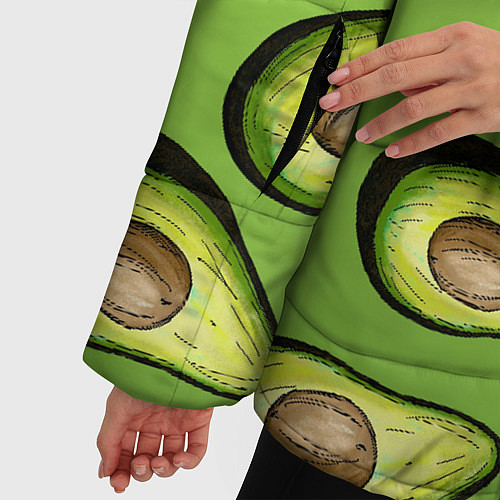 Женская зимняя куртка Люблю авокадо / 3D-Светло-серый – фото 5