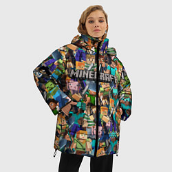 Куртка зимняя женская MINECRAFT ПЕРСОНАЖИ, цвет: 3D-черный — фото 2