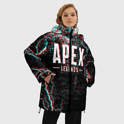 Куртка зимняя женская APEX LEGENDS GLITCH, цвет: 3D-светло-серый — фото 2