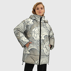 Куртка зимняя женская Арт волны, цвет: 3D-черный — фото 2