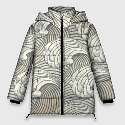 Куртка зимняя женская Арт волны, цвет: 3D-светло-серый