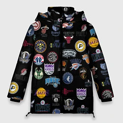 Куртка зимняя женская NBA Pattern, цвет: 3D-светло-серый