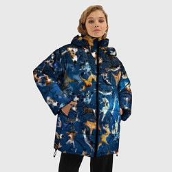 Куртка зимняя женская Космические коты, цвет: 3D-светло-серый — фото 2