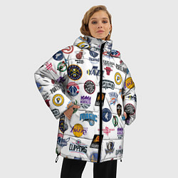 Куртка зимняя женская NBA Pattern, цвет: 3D-светло-серый — фото 2