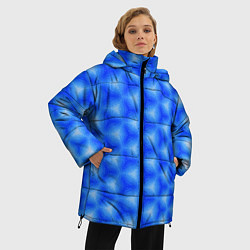 Куртка зимняя женская Синие соты, цвет: 3D-черный — фото 2