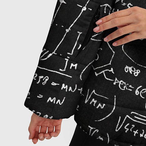 Женская зимняя куртка Математические формулы / 3D-Светло-серый – фото 5