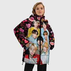 Куртка зимняя женская I Love BTS, цвет: 3D-черный — фото 2