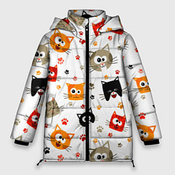 Куртка зимняя женская Котики с лапками, цвет: 3D-черный