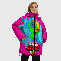 Куртка зимняя женская Brawl Stars Leon брызги, цвет: 3D-светло-серый — фото 2