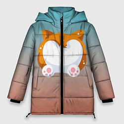 Куртка зимняя женская Милый корги, цвет: 3D-светло-серый
