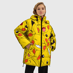 Куртка зимняя женская Pikachu, цвет: 3D-черный — фото 2