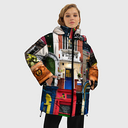 Куртка зимняя женская London doors цифровой коллаж, цвет: 3D-черный — фото 2