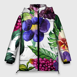 Женская зимняя куртка Цветы