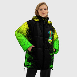 Куртка зимняя женская Бравл Старс Леон, цвет: 3D-черный — фото 2