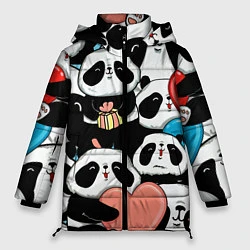 Куртка зимняя женская Панды, цвет: 3D-черный