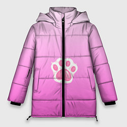 Куртка зимняя женская Розовая лапка с подушечками, цвет: 3D-черный
