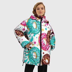 Куртка зимняя женская Любитель пончиков, цвет: 3D-черный — фото 2