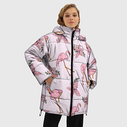 Куртка зимняя женская Розовый фламинго, цвет: 3D-светло-серый — фото 2