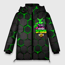 Куртка зимняя женская Brawl Stars Virus 8-Bit, цвет: 3D-черный