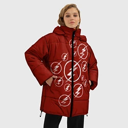 Куртка зимняя женская The Flash Logo, цвет: 3D-черный — фото 2