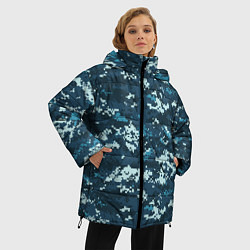 Куртка зимняя женская Пиксельный камуфляж полиции, цвет: 3D-черный — фото 2