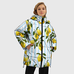 Куртка зимняя женская Лимоны, цвет: 3D-светло-серый — фото 2