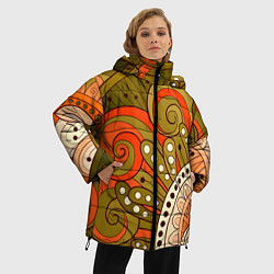 Куртка зимняя женская Детский оранжево-болотный, цвет: 3D-черный — фото 2